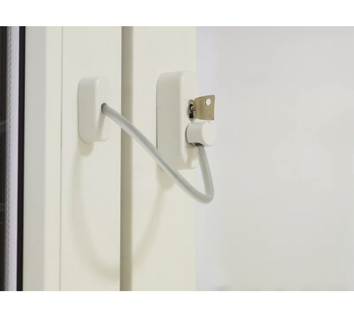 Блокиратор поворота ELEMENTIS "Топаз" с тросиком и ключом белый RAL 9016