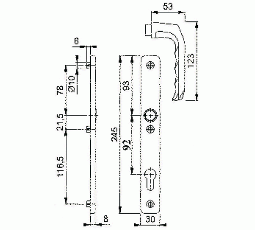 Гарнитур нажимной HOPPE London с белой сплошной накладкой RAL9016 (30 мм 67-72 мм)