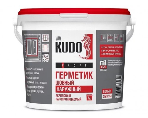 "WS/Kudo - надежный акриловый герметик для наружного шва объемом 7 кг"