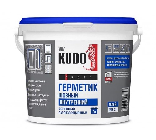 WS/Кudo - надежный акриловый герметик для внутреннего шва весом 7 кг