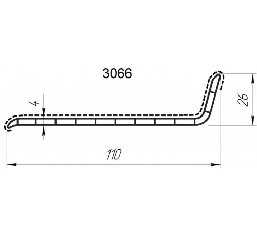 6000x110x20x4мм. 105° Уголок ПВХ кашированный