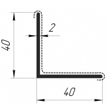 6000x40x40 мм. 90°. Уголок ПВХ внутренний угол ламинация