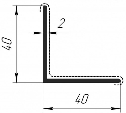 6000x40x40 мм. 90°. Уголок ПВХ внутренний угол ламинация
