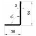 Уголок ПВХ 6000x50x35x2мм с 90° углом внутрений угол ламинация