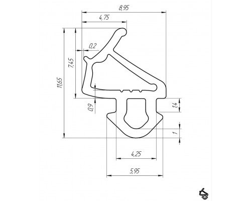 Уплотнитель для профиля VEKA 254 (створка), черный