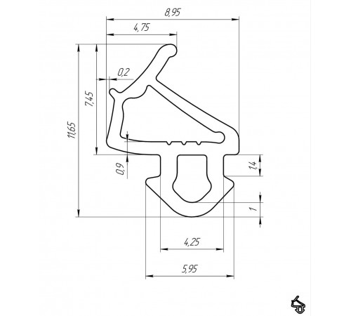 Уплотнитель для профиля VEKA 254 (створка), черный