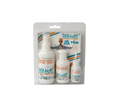 Набор BAUSET по уходу за окнами ПВХ в блистере (100+50+18) мл