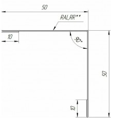 Уголок наружный 50x50x90 гр. (сталь) Уголок наружный 50x50x90 гр. (сталь)