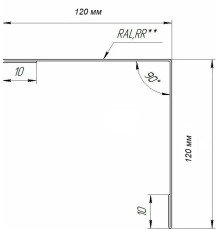 Уголок наружный 120x120x90 гр. (сталь)