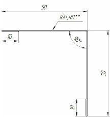 Уголок наружный 50x50x90 гр. (сталь)