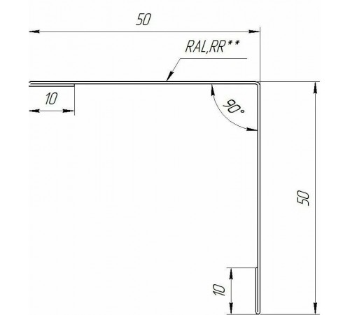 "Идеальный уголок наружный для вашего проекта: 50x50x90 гр. из стали"