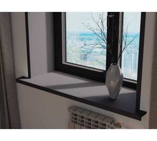 Подоконник Crystallit 700 мм, антрацит матовый. (2кап.)