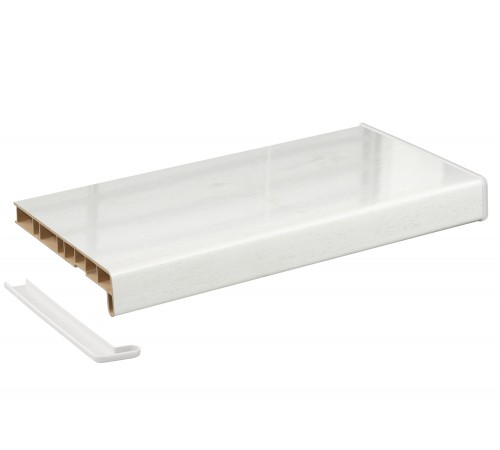 Подоконник Crystallit 700 мм, белый дуб глянцевый. (2 кап.)