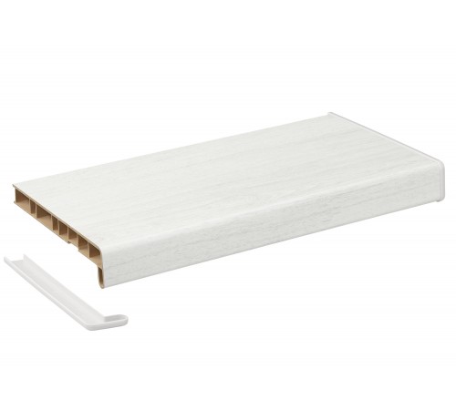 Подоконник Crystallit 700 мм, белый дуб фактура под дерево. (2 кап.)