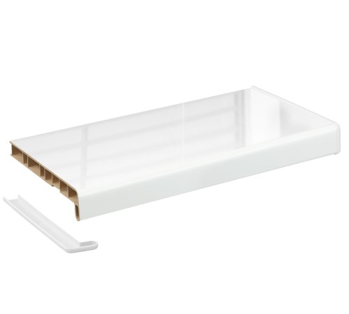 Подоконник Crystallit 100 мм, белый глянцевый.