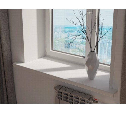 Подоконник Crystallit 500 мм, белый матовый.