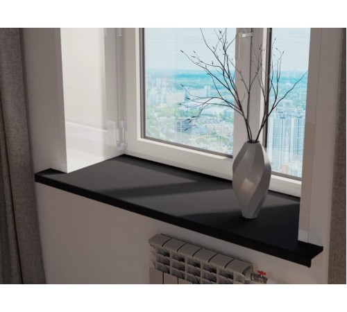 Подоконник Crystallit 100 мм, Черный бархат clean touch