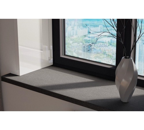 Подоконник Crystallit 600*1000 мм, графит clean toch