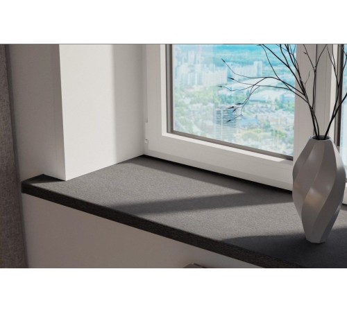 Подоконник Crystallit 600*1000 мм, графит clean toch