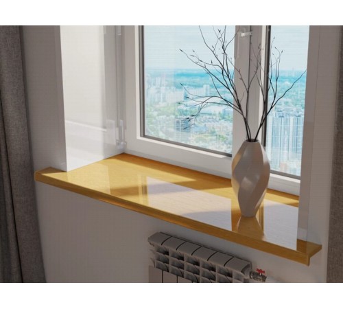 Подоконник Crystallit 500*2000 мм, дуб натуральный глянцевый.