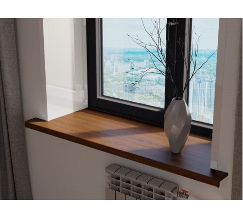 Подоконник Crystallit 600 мм, орех матовый.