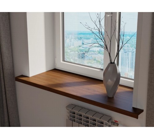 Подоконник Crystallit 600 мм, орех матовый.