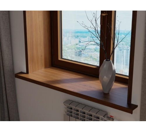 Подоконник Crystallit 350 мм, орех матовый.