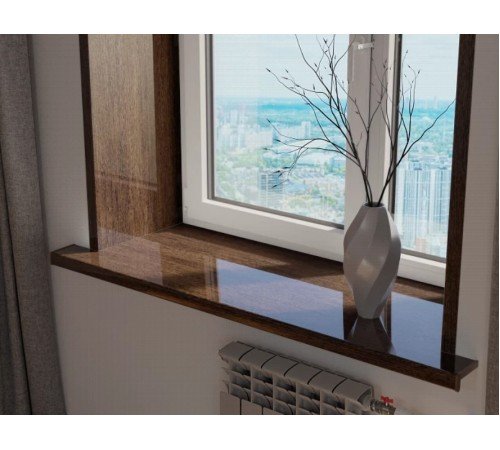 Подоконник Crystallit 350 мм, венге глянцевый.