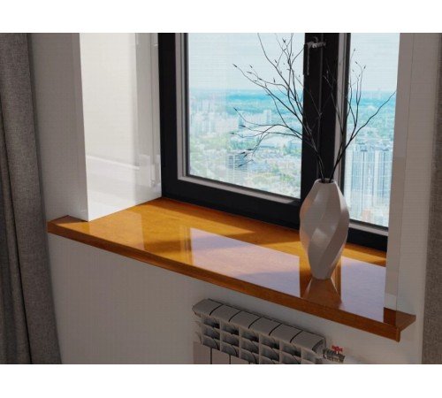 Подоконник Crystallit 100*2500 мм, дуб золотой глянцевый.