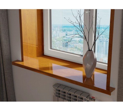 Подоконник Crystallit 100*2500 мм, дуб золотой глянцевый.
