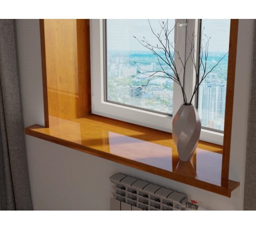 Подоконник Crystallit 100*1000 мм, дуб золотой глянцевый.