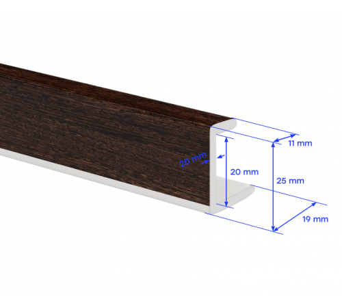 Стартовый элемент для подоконника Crystallit в матовом венге