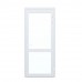 Дверь 950*2100 алюминиевая одностворчатая с верхним и нижним стеклопакетом, белого цвета с нажимным гарнитуром