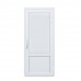 Дверь 750*2100 алюминиевая одностворчатая с заполнением сэндвич 24 мм.+оцинковым листом, окрашенная в белый цвет, с ручкой-скобой