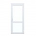 Дверь 700*2100 алюминиевая одностворчатая с верхним и нижним стеклопакетом 32 мм, цвет белый и ручкой-скобой