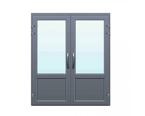 <h1>Алюминиевая двухстворчатая дверь 1800*2100 с заполнением стеклопакетом и сендвичем</h1>