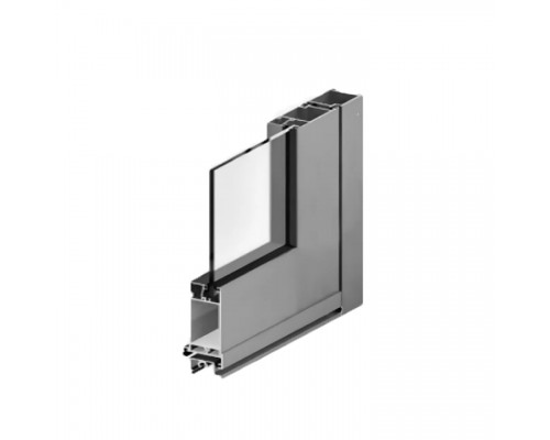 Дверь 950*2100 алюминиевая одностворчатая с верхним и нижним стеклопакетом 24 мм, белого цвета с ручкой-скобой