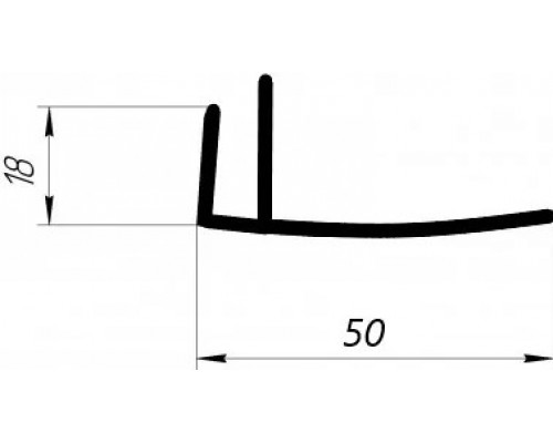 Кашированный F-профиль конечный 50x18x3, 3 м.п. - наличник для отделки проемов
