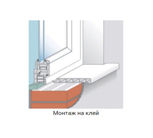 Подоконник Комфорт 350*2750 мм. Покраска в цвет по каталогу RAL.