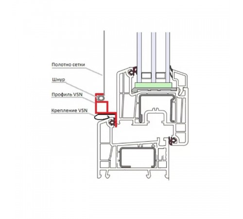 Москитная сетка VSN оконная черная. Антипыльца. Полотно Poll Tex