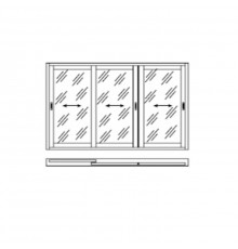 Алюминиевое раздвижное трех-створчатое окно AL 1000х2300 мм.