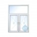 "Инновационное пластиковое окно с фрамугой и двумя створками размером 1300x1700 мм"
