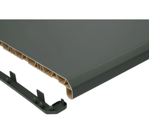 Подоконник DANKE Комфорт. Антрацит #208, ПВХ, гладкая поверхность,  100*1200 мм.