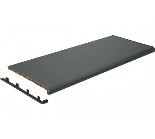 Подоконник DANKE Комфорт. Антрацит #208, ПВХ, гладкая поверхность,  100*1700 мм.