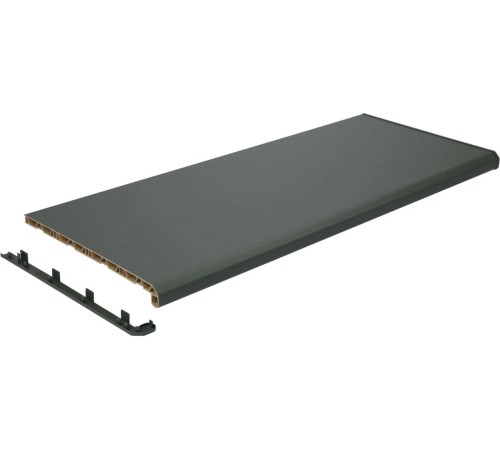 Подоконник DANKE Комфорт. Антрацит #208, ПВХ, гладкая поверхность,  100*1200 мм.