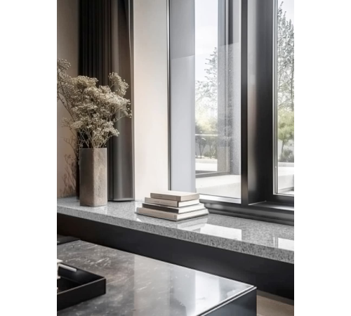 Подоконник из литьевого мрамора K209 200x1500 мм светло-серого цвета