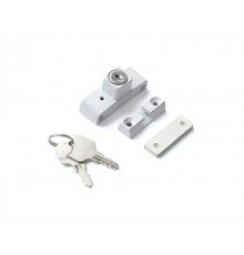 Детский замок (блокиратор) с цилиндром и ключом Elementis, белый.