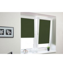 Рулонные шторы на окно, цвет бутылочный зеленый