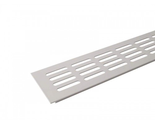Вентиляционная алюминиевая решетка для подоконника 800/80 мм, белая.