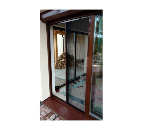 Москитная сетка Плиссе с белым профилем и защитой от мошек